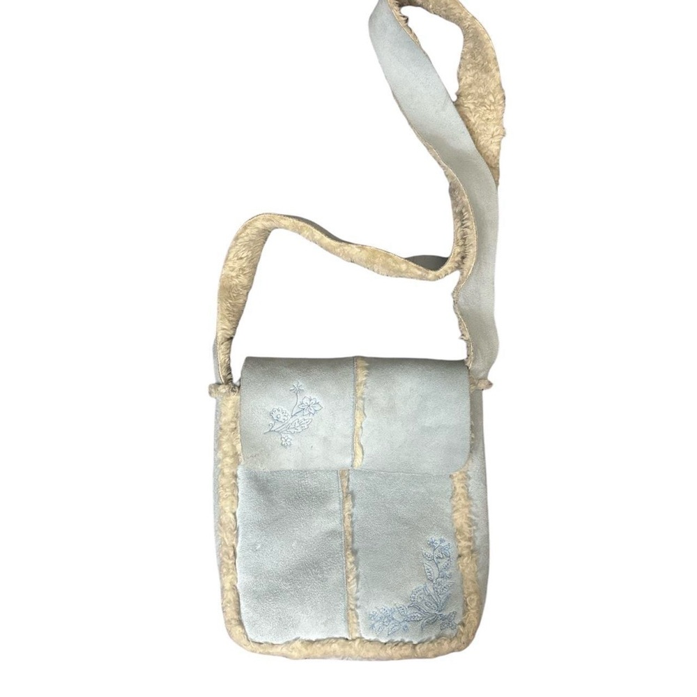 Blue and Cream Fur Messenger Bag ❄️
